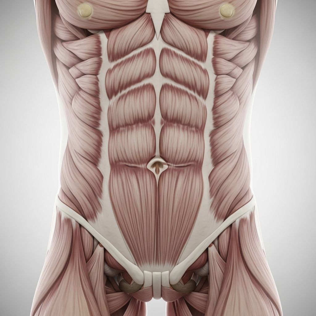 Comprehensive guide to abdominal muscle anatomy, function, and conditions affecting core stability.