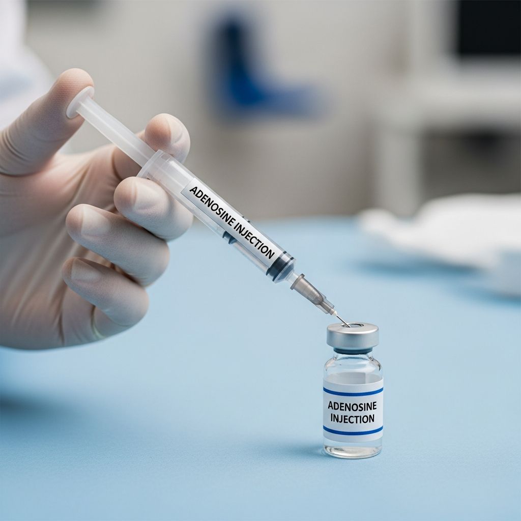 Complete guide to adenosine injection: mechanism, uses, dosage, side effects, and safety information.