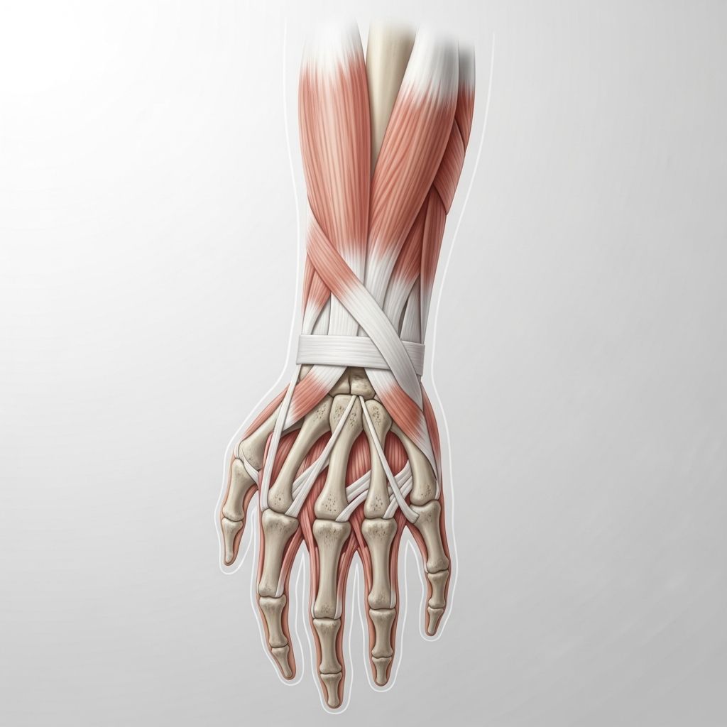 Complete guide to hand and wrist anatomy: bones, muscles, nerves, and connective tissues explained.