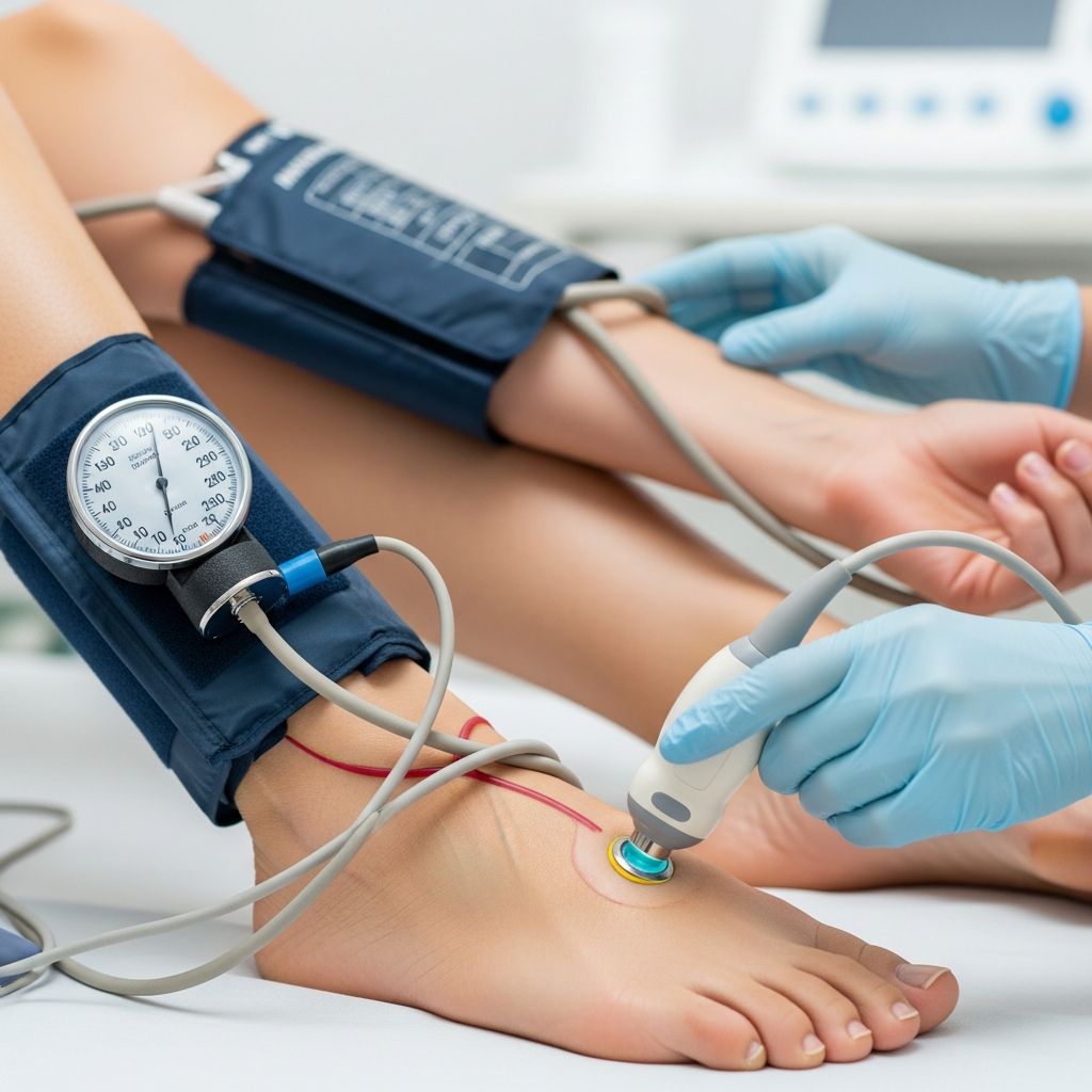 Non-invasive vascular screening test that measures blood pressure to detect peripheral artery disease early.