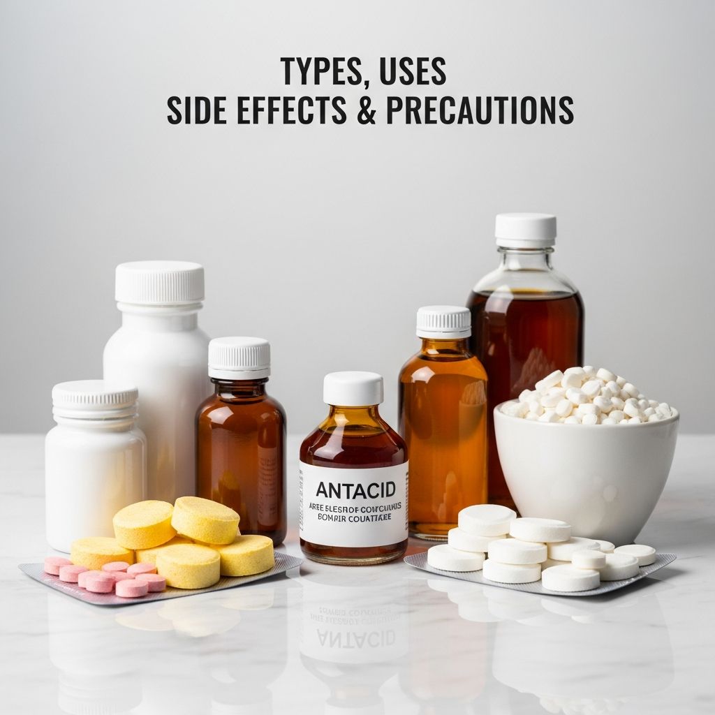 Complete guide to antacids: how they work, types, dosage, side effects, and when to use them safely.