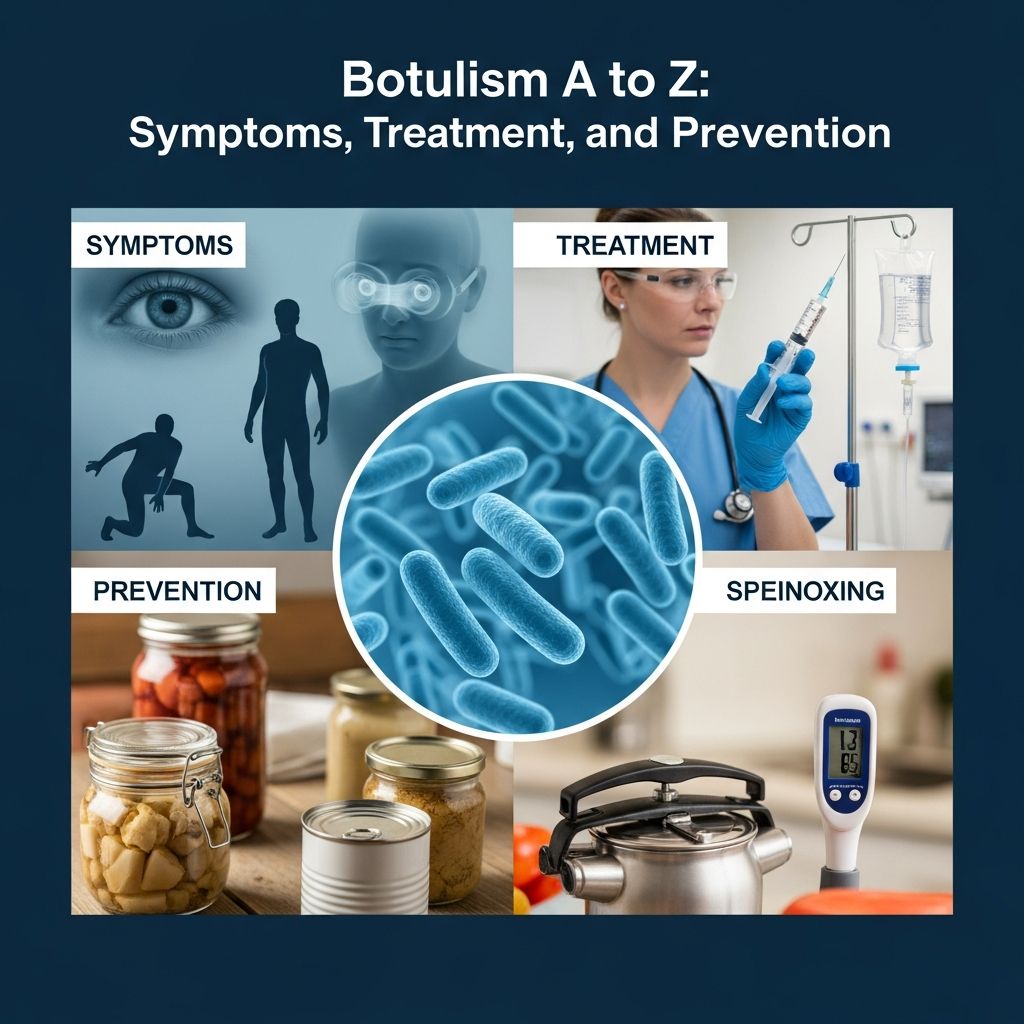 Complete guide to botulism: causes, symptoms, diagnosis, treatment and prevention strategies.