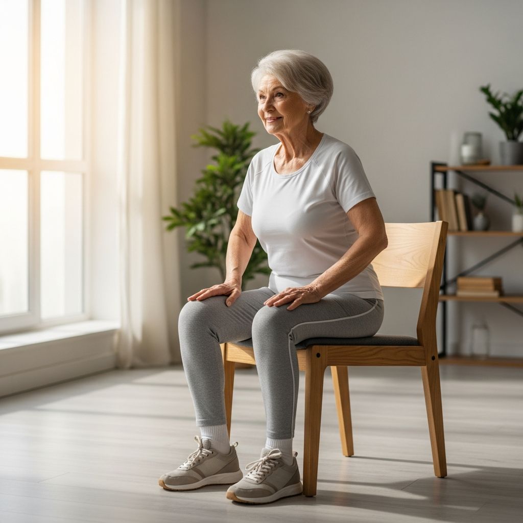 Master the chair stand exercise to build leg strength, improve balance, and maintain independence.
