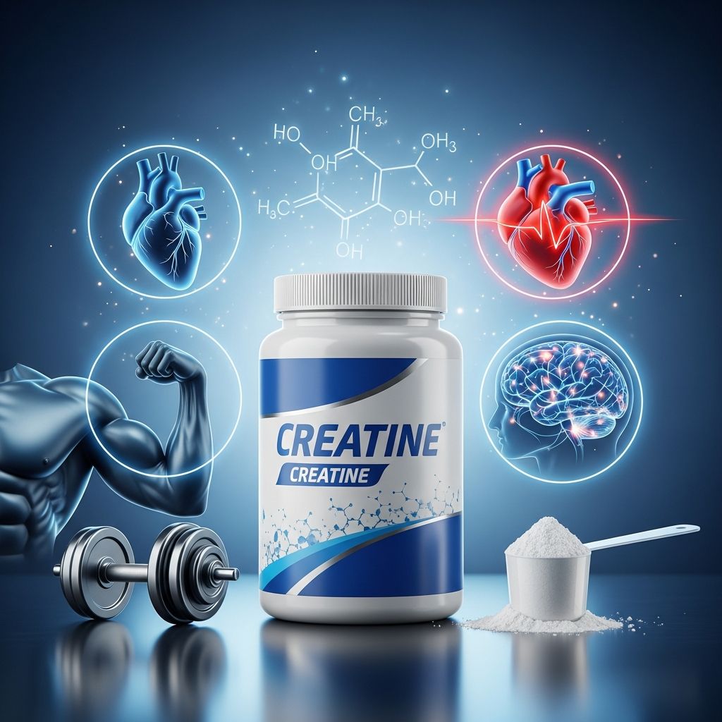 Complete guide to creatine supplements: how they work, benefits, dosage, and safety considerations for muscle growth.