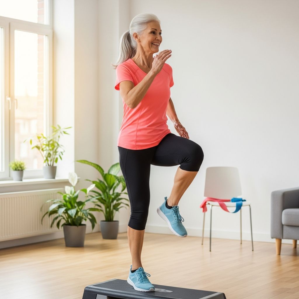 Master high-intensity interval training safely at home with age-appropriate exercises designed for seniors.