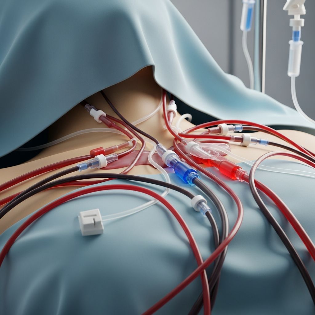 Advanced life support therapy providing temporary heart and lung function for critically ill patients.