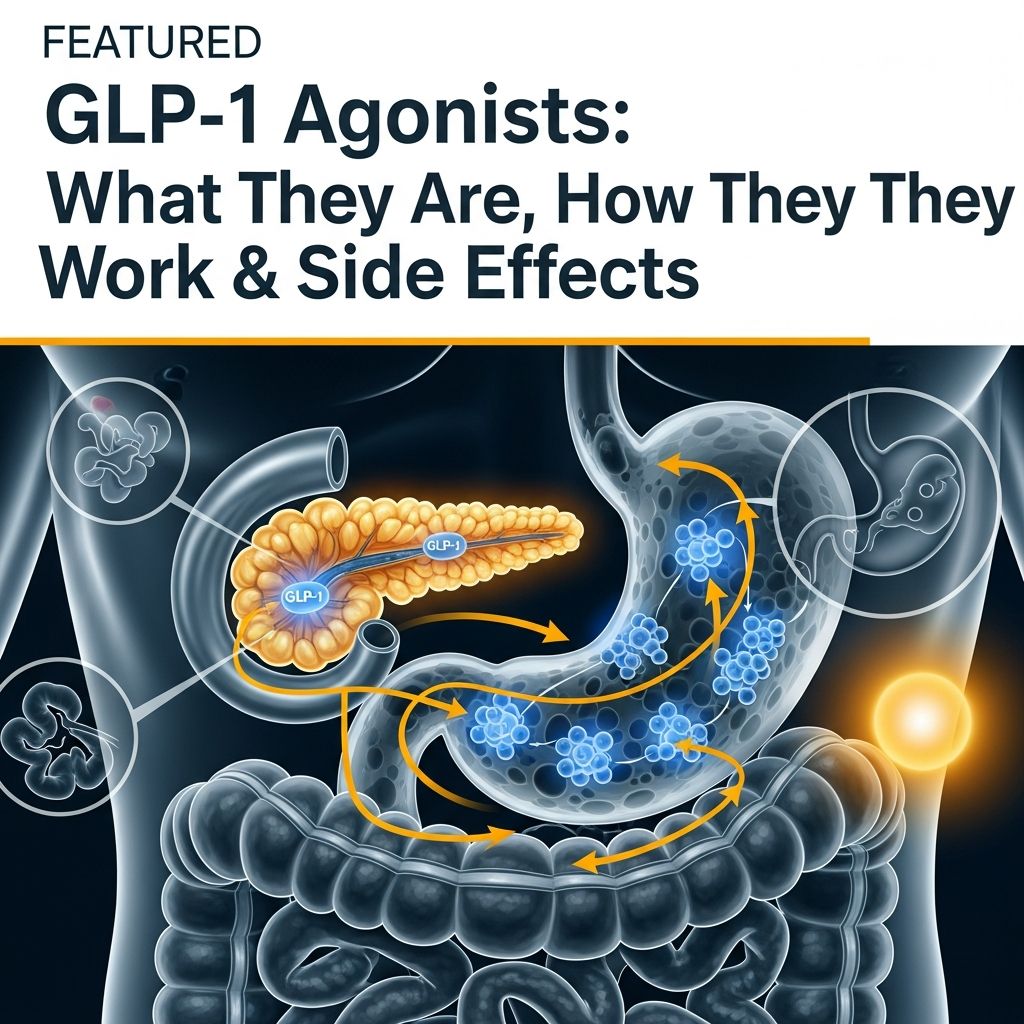 Complete guide to GLP-1 agonist medications: mechanisms, benefits, uses, and potential side effects.