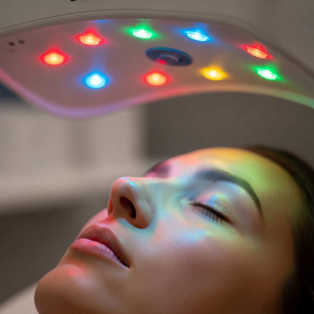 Explore LED light therapy: non-invasive skin treatment using colored light wavelengths to address acne, wrinkles, and various skin conditions safely.