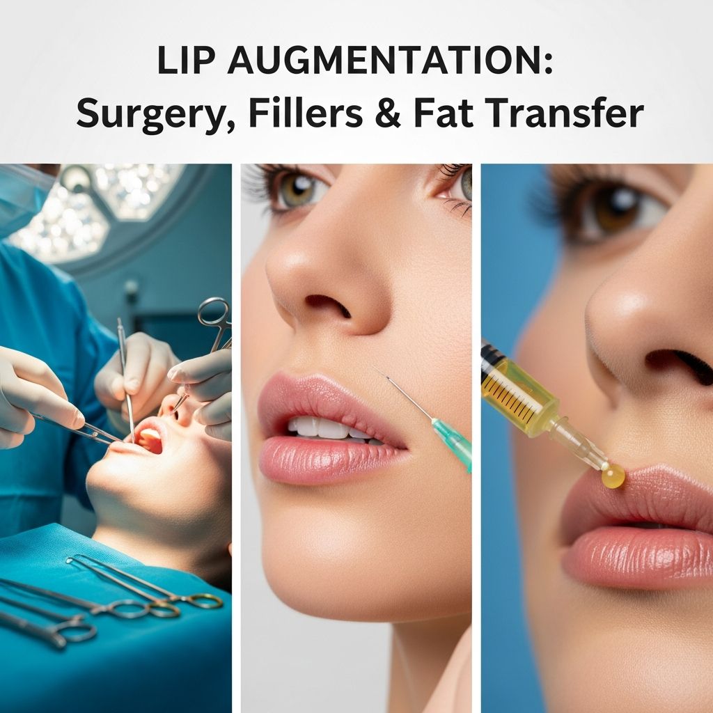 Lip Augmentation: Surgery, Fillers & Fat Transfer Discover lip augmentation options from fillers to surgery for fuller, youthful lips.