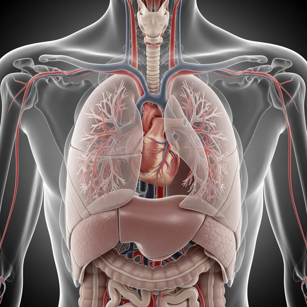 Complete guide to lung anatomy, location, function and health conditions affecting respiratory health.
