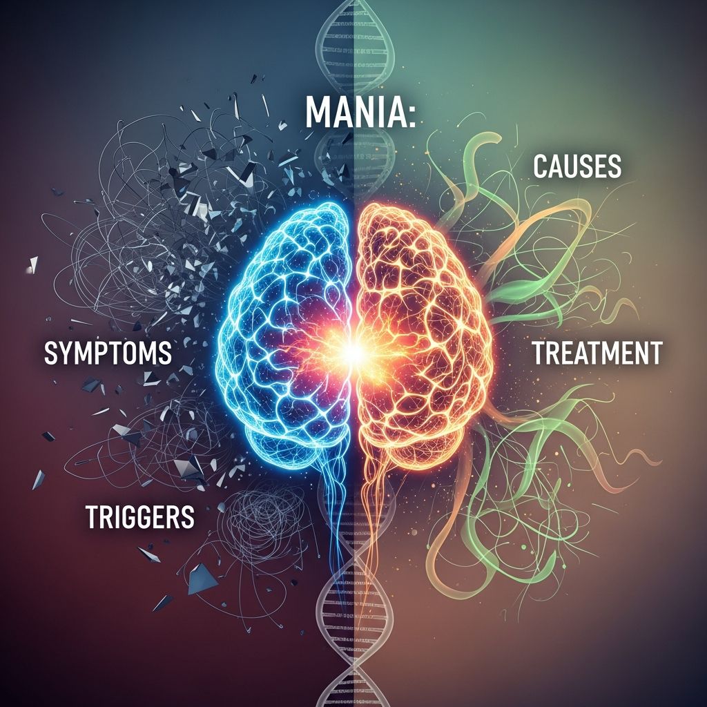 Mania: Symptoms, Causes, Triggers and Treatment Understanding mania: Learn about symptoms, triggers, diagnosis, and evidence-based treatment options.
