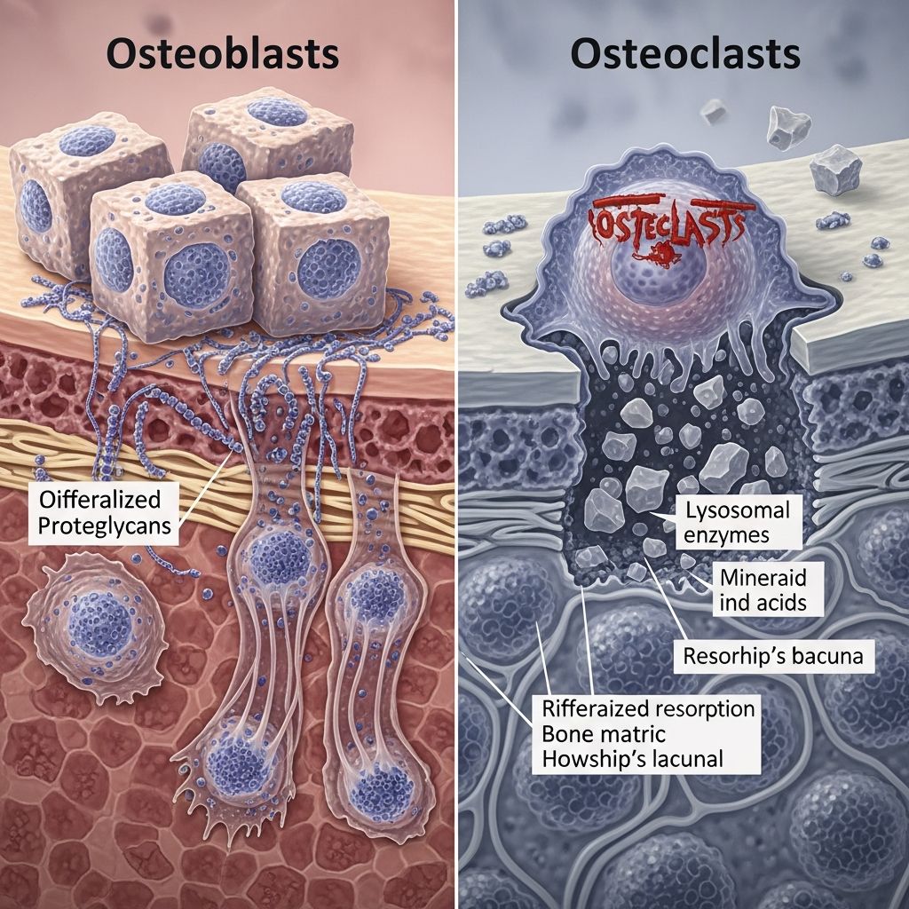 Osteoblasts and Osteoclasts: Bone Cell Functions Understanding how bone-building and bone-breaking cells maintain skeletal health.