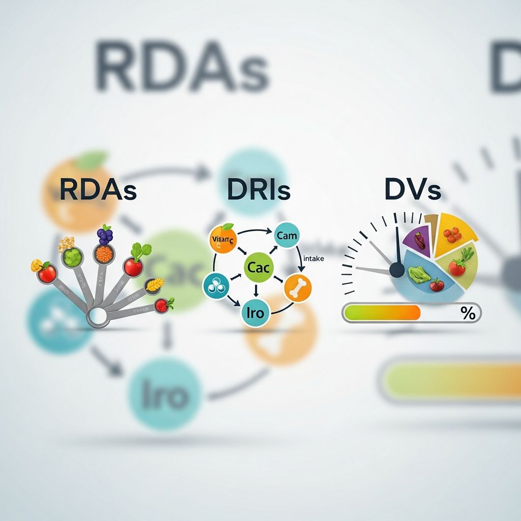 Understanding RDAs, DRIs, and DVs: Essential nutrition reference values for healthy living.