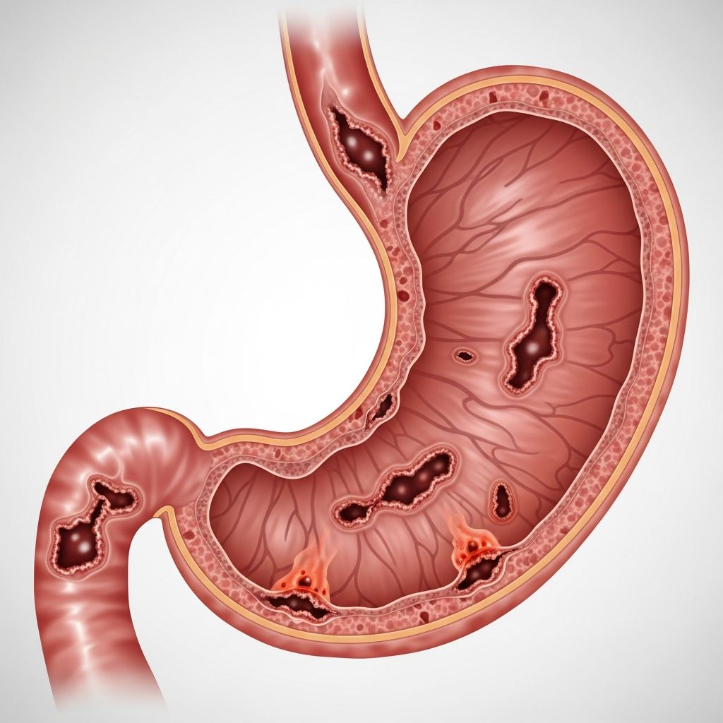 Comprehensive guide to peptic ulcers: causes, symptoms, diagnosis, and treatment options.