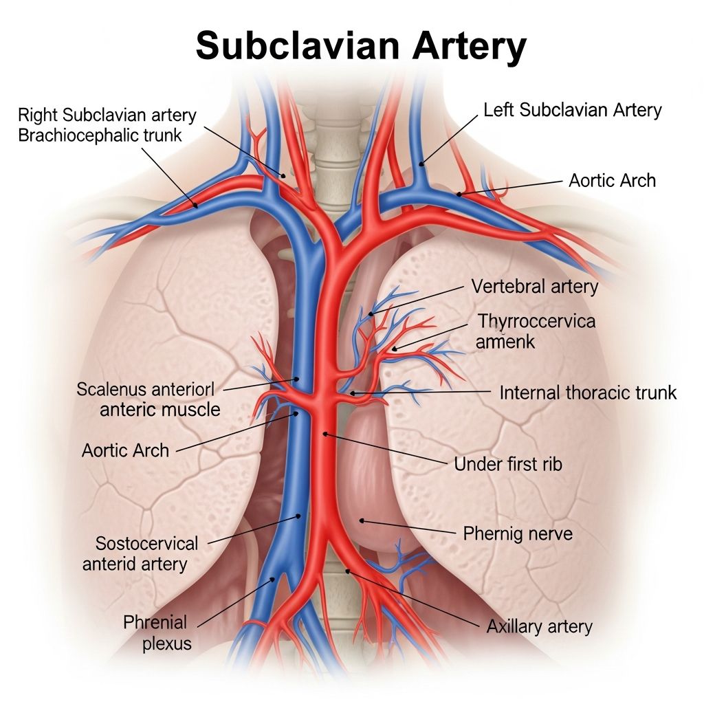 Understanding the subclavian artery: Its role in blood circulation to arms, head, and neck.