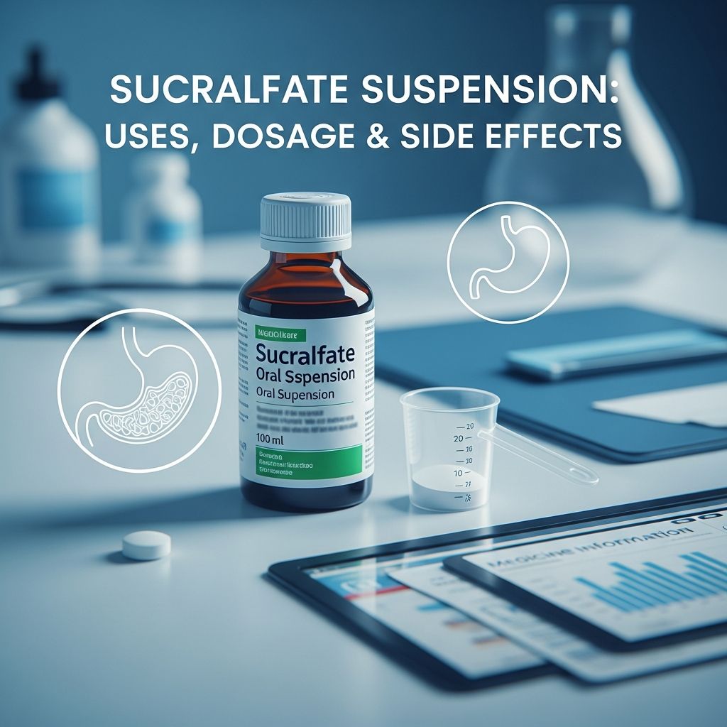 Complete guide to sucralfate suspension: benefits, dosing, side effects, and medication interactions.