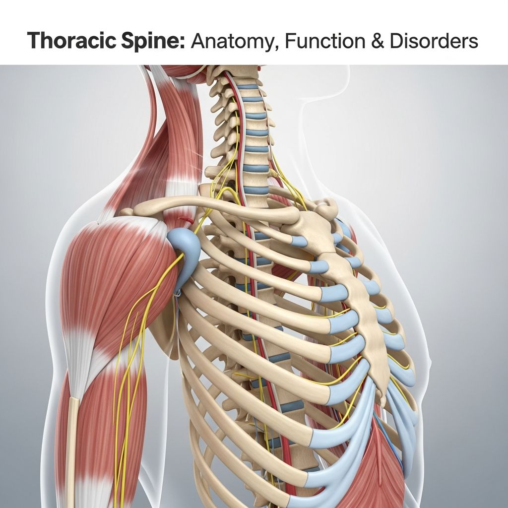 Comprehensive guide to thoracic spine anatomy, function, and common disorders affecting the mid-back.