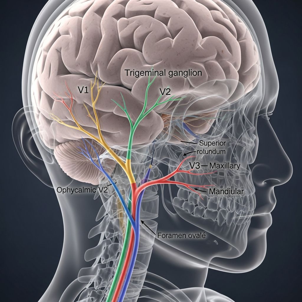 Complete guide to the trigeminal nerve: structure, function, and common conditions affecting facial sensation.