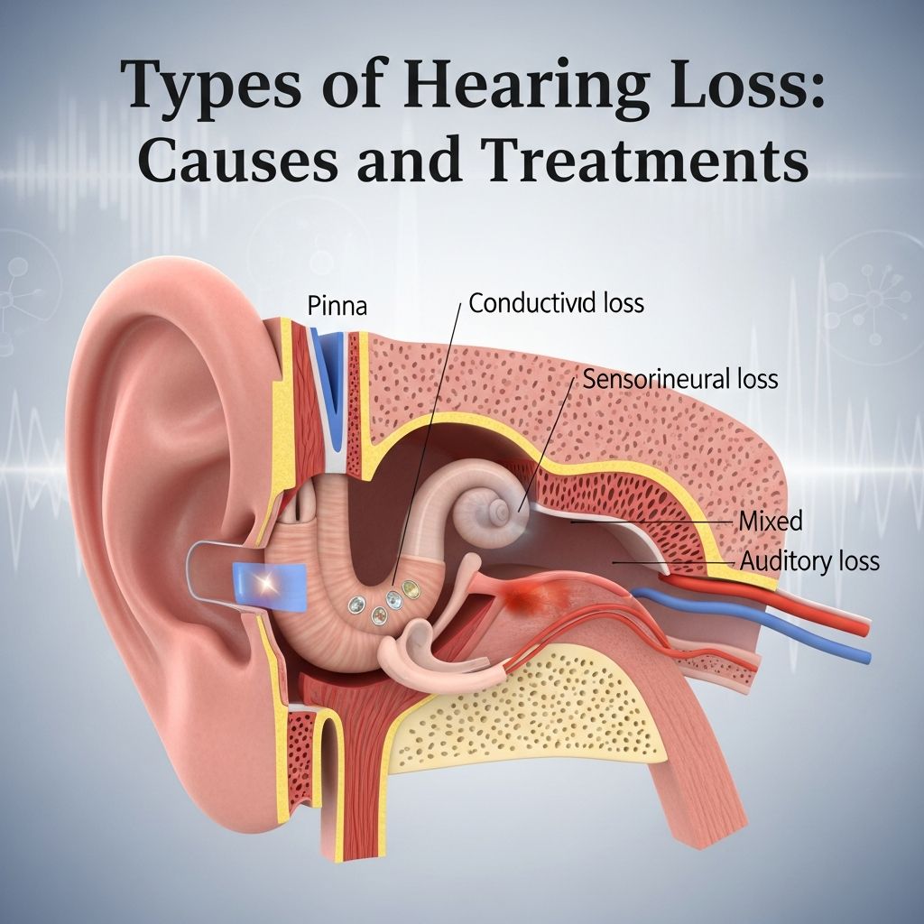 Understanding conductive, sensorineural, mixed, and central hearing loss types.