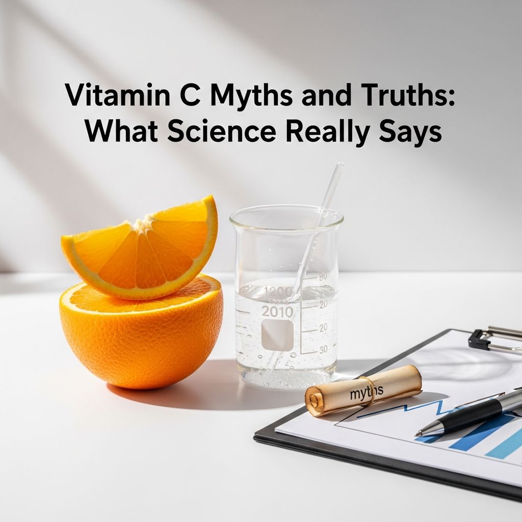 Separate fact from fiction about vitamin C: Discover what research reveals about supplements, health benefits, and daily requirements.