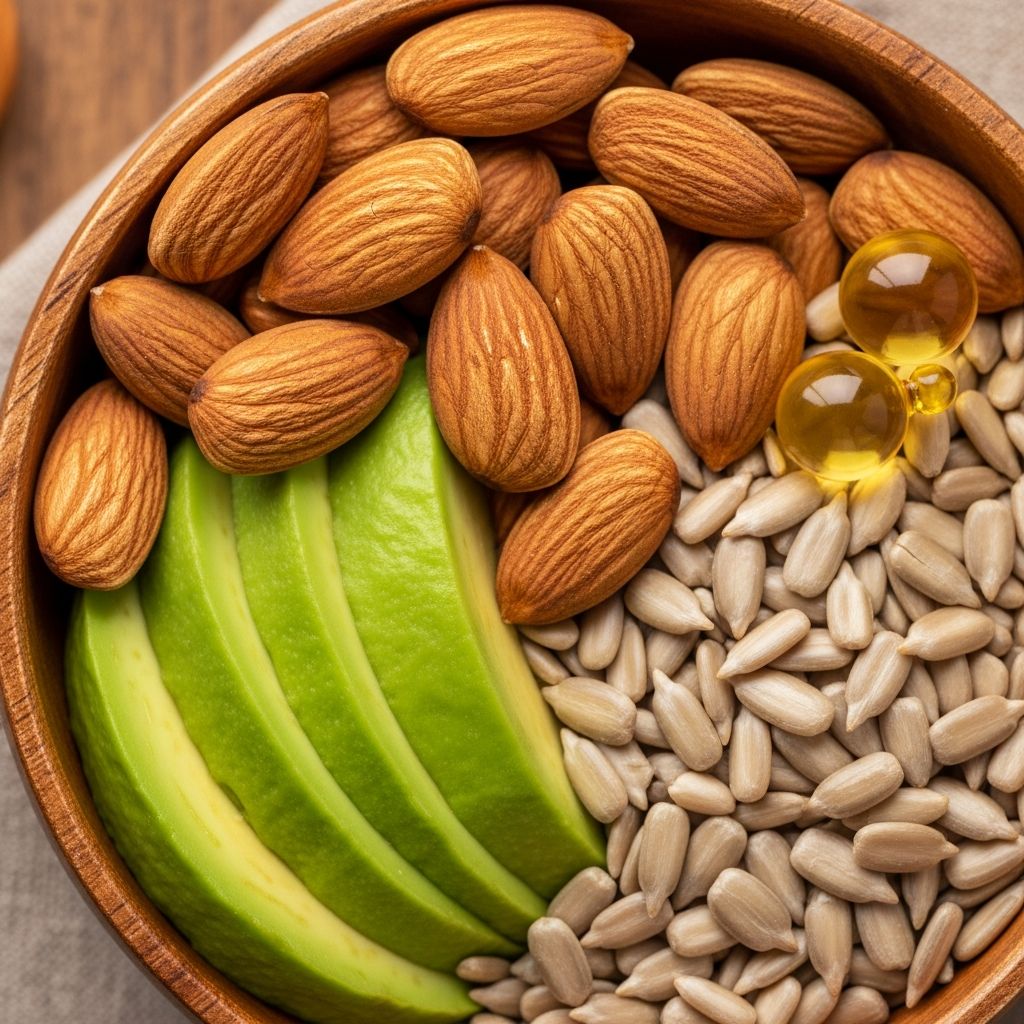 Complete guide to vitamin E: benefits, sources, dosage, and why your body needs this essential antioxidant.