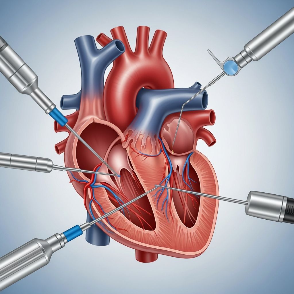 Minimally invasive heart procedures using catheters to diagnose and treat cardiovascular conditions.