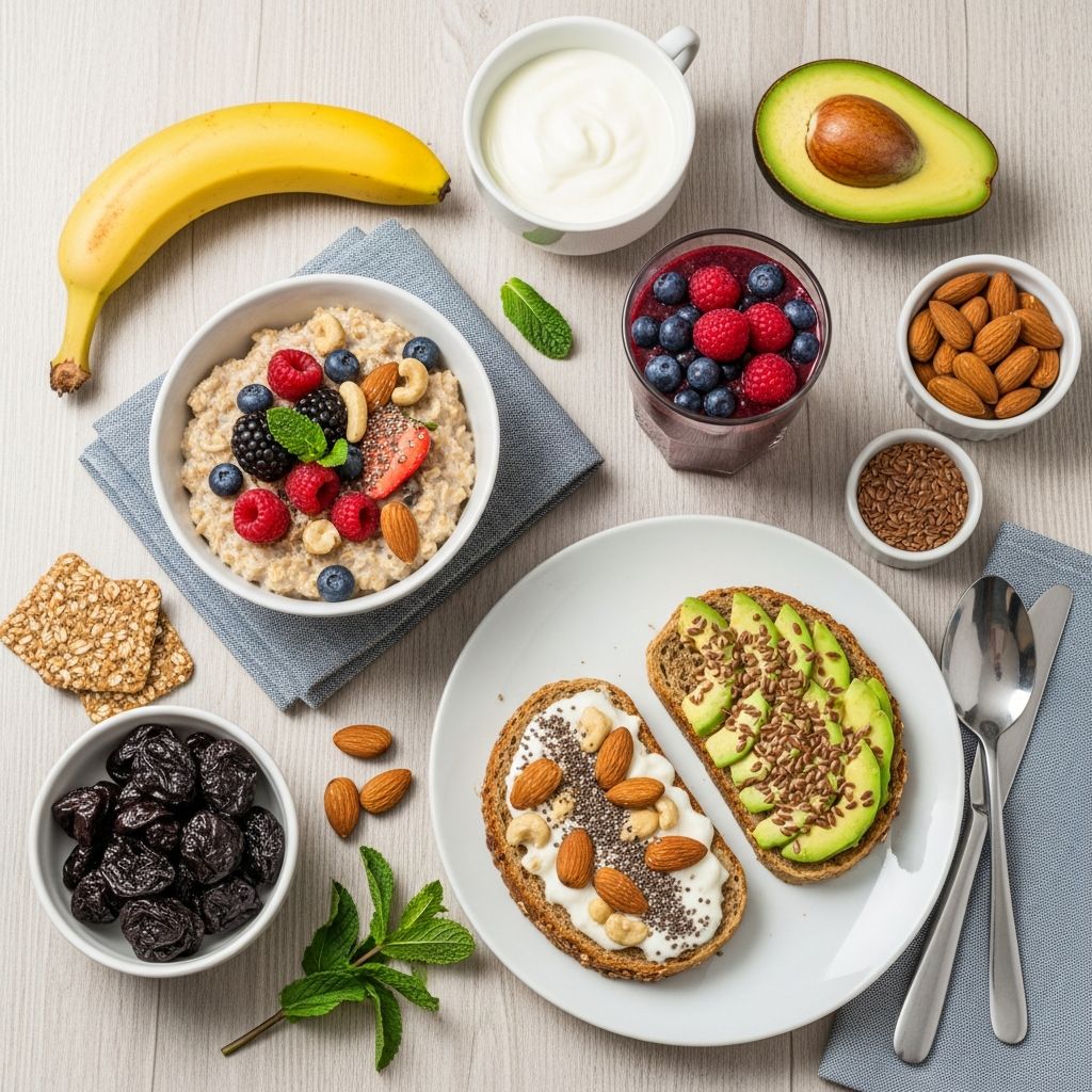 Quick, delicious breakfast recipes packed with fiber to promote healthy digestion and regular bowel movements in just 10 minutes.