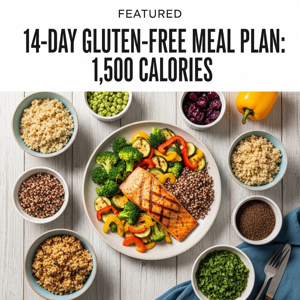 Enjoy delicious, balanced gluten-free meals for 14 days at 1,500 calories daily to support weight loss and wellness.