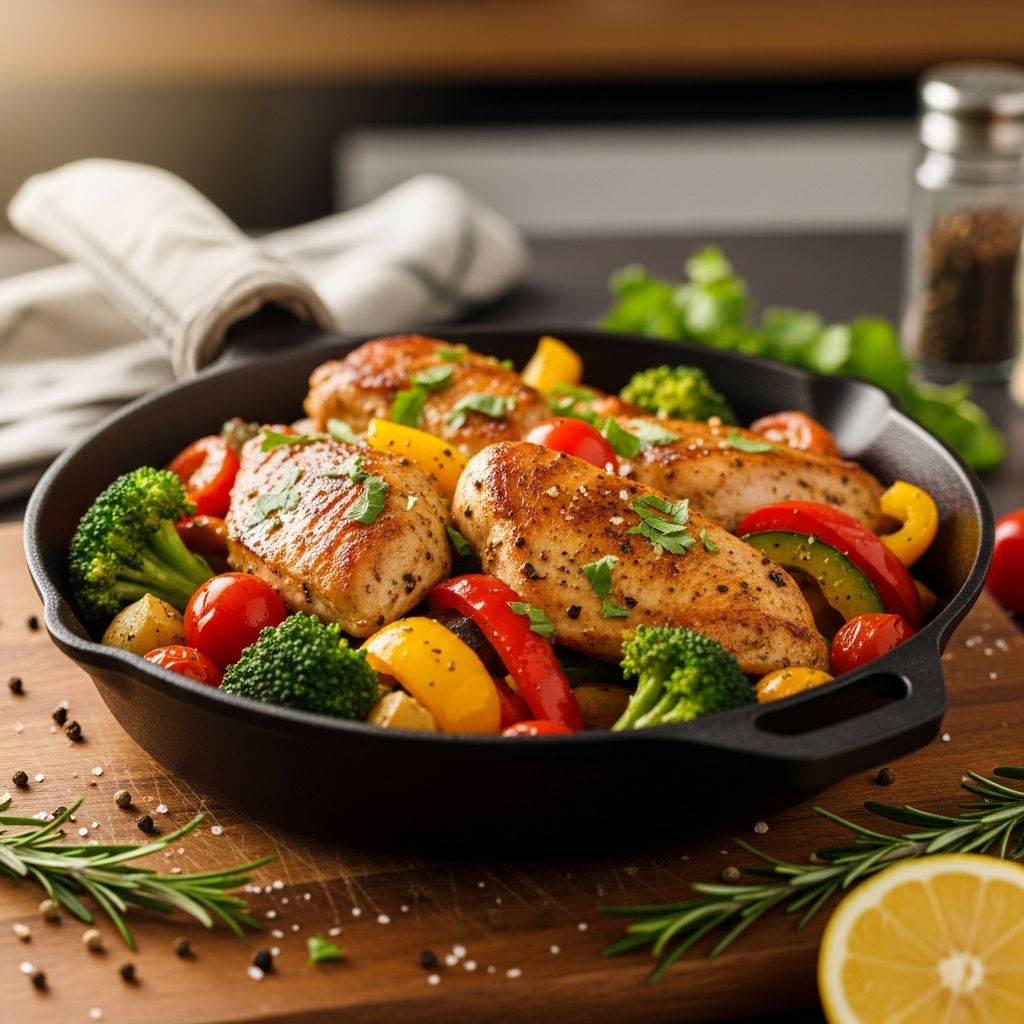Quick, flavorful chicken skillet dinners packed with protein, ready in 30 minutes or less for busy weeknights.