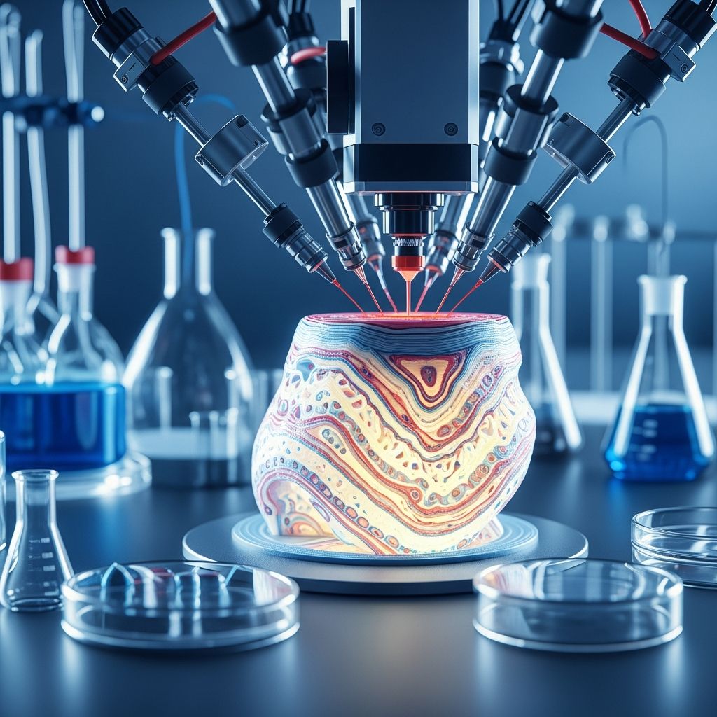 Revolutionary technology printing living skin tissues for grafts, disease models, and personalized dermatology treatments.