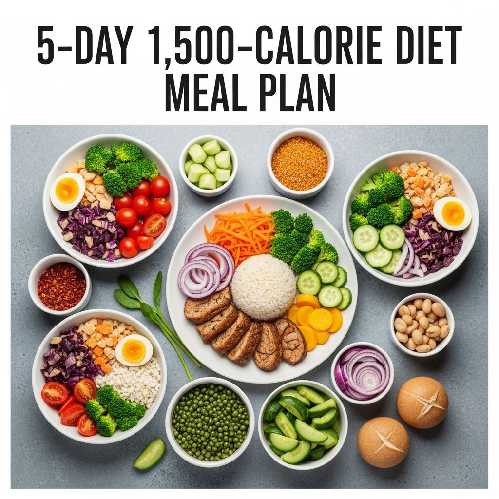 A simple, nutritious 5-day meal plan designed for 1,500 calories daily to support weight loss and healthy eating habits.