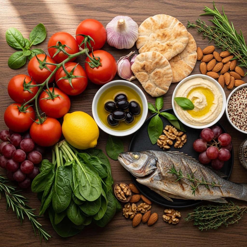 7-Day Mediterranean Diet Meal Plan for Healthy Aging Delicious 7-day meal plan following Mediterranean diet principles to support healthy aging with high protein, fiber, and anti-inflammatory foods.