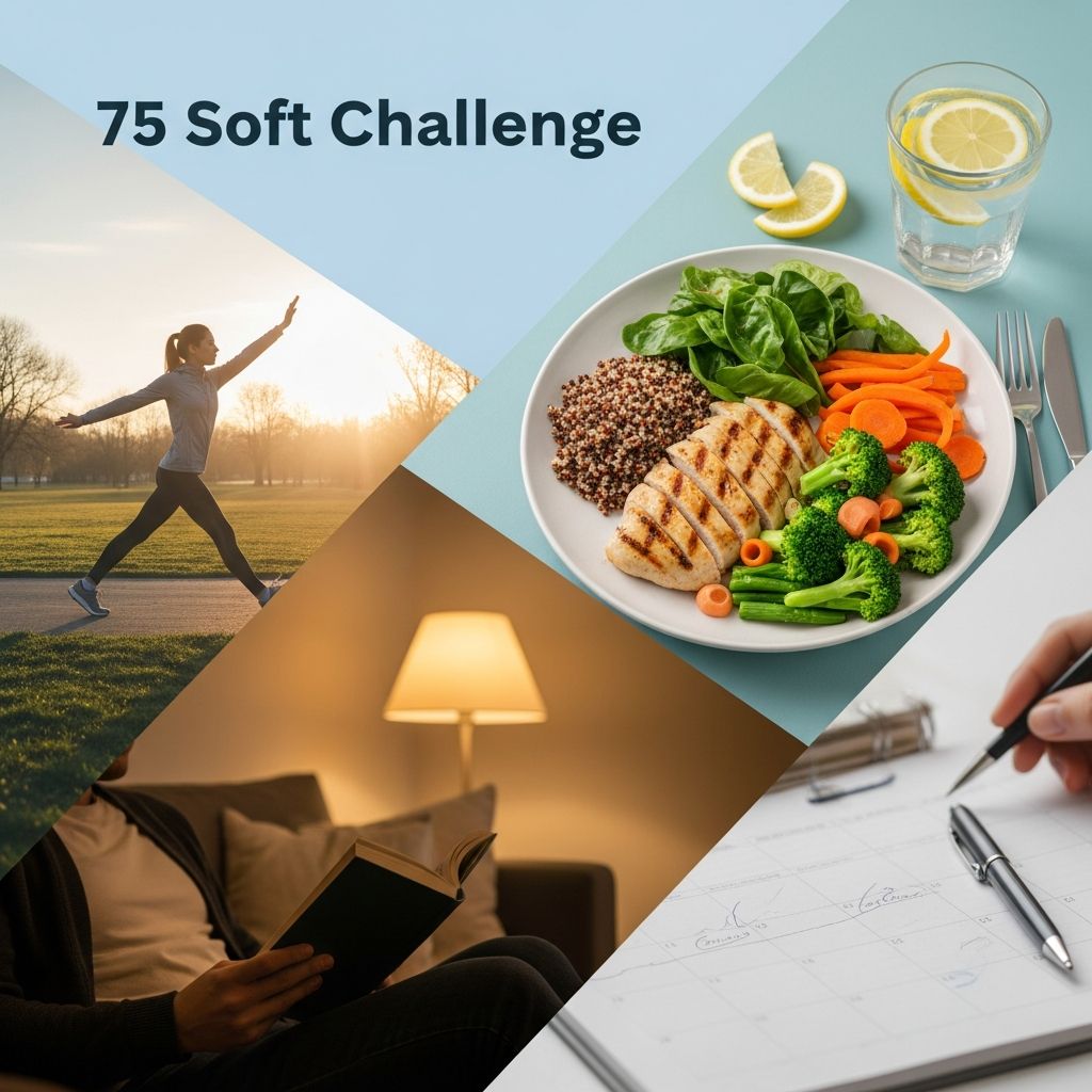 Discover the sustainable 75 Soft Challenge: Build lasting healthy habits with balanced eating, daily movement, hydration, and mindfulness over 75 days.