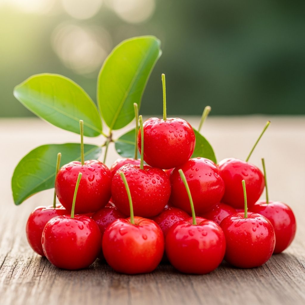 Discover acerola cherry's exceptional vitamin C content and immune-boosting properties for optimal health.