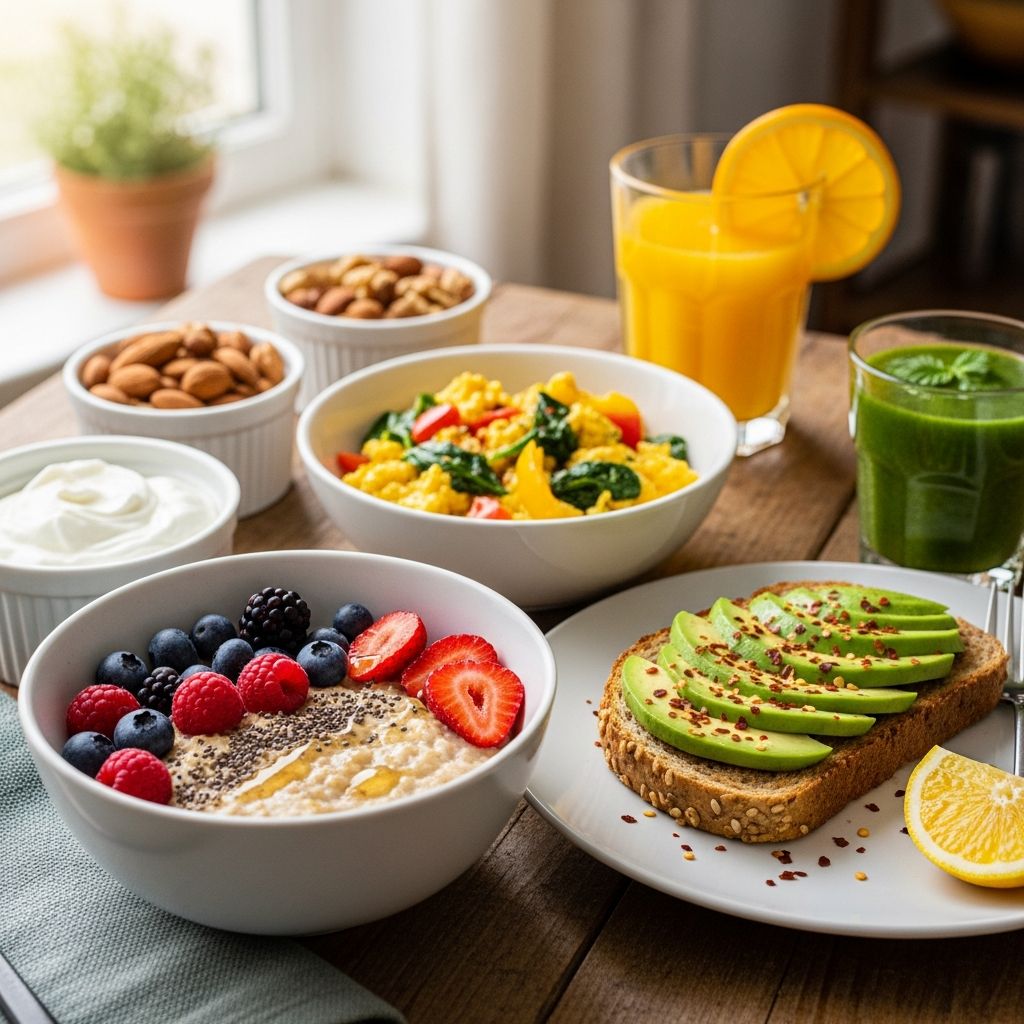 Delicious, heart-healthy breakfast recipes packed with soluble fiber, healthy fats and nutrients to help lower cholesterol naturally.