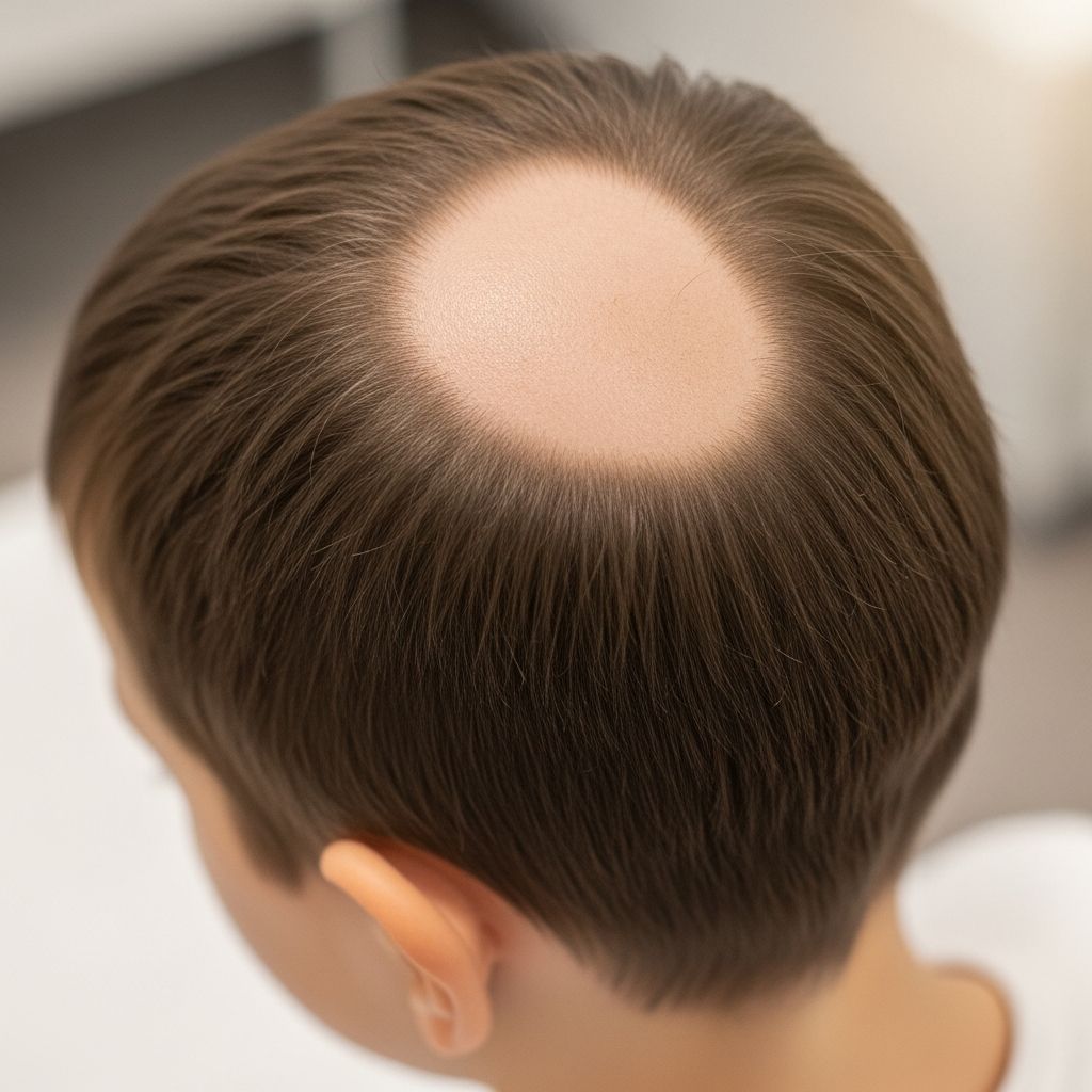 Comprehensive guide to alopecia areata in children: causes, symptoms, diagnosis, treatment, and support strategies for families.