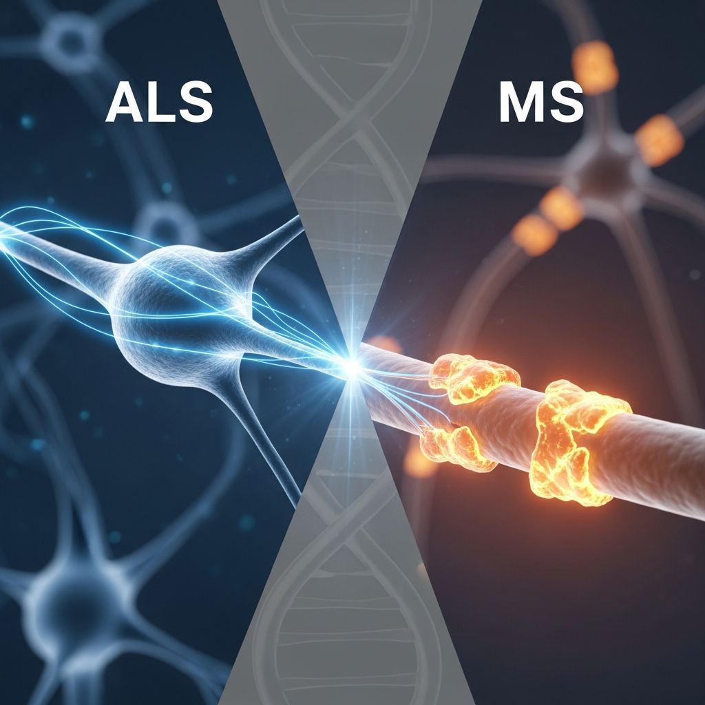 Understanding ALS and MS: Explore the key differences, symptoms, and prognosis of these neurological conditions.