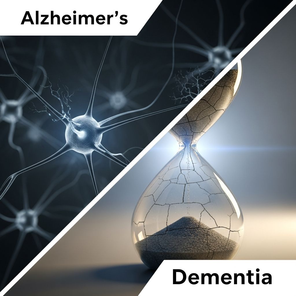 Understand the key differences between Alzheimer's disease and dementia, including symptoms, causes, diagnosis, and treatment options for better awareness.