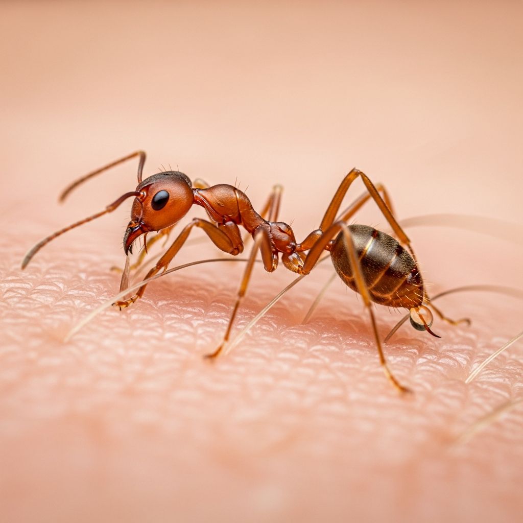 Comprehensive guide to identifying, treating, and preventing bites and stings from various ant species worldwide.