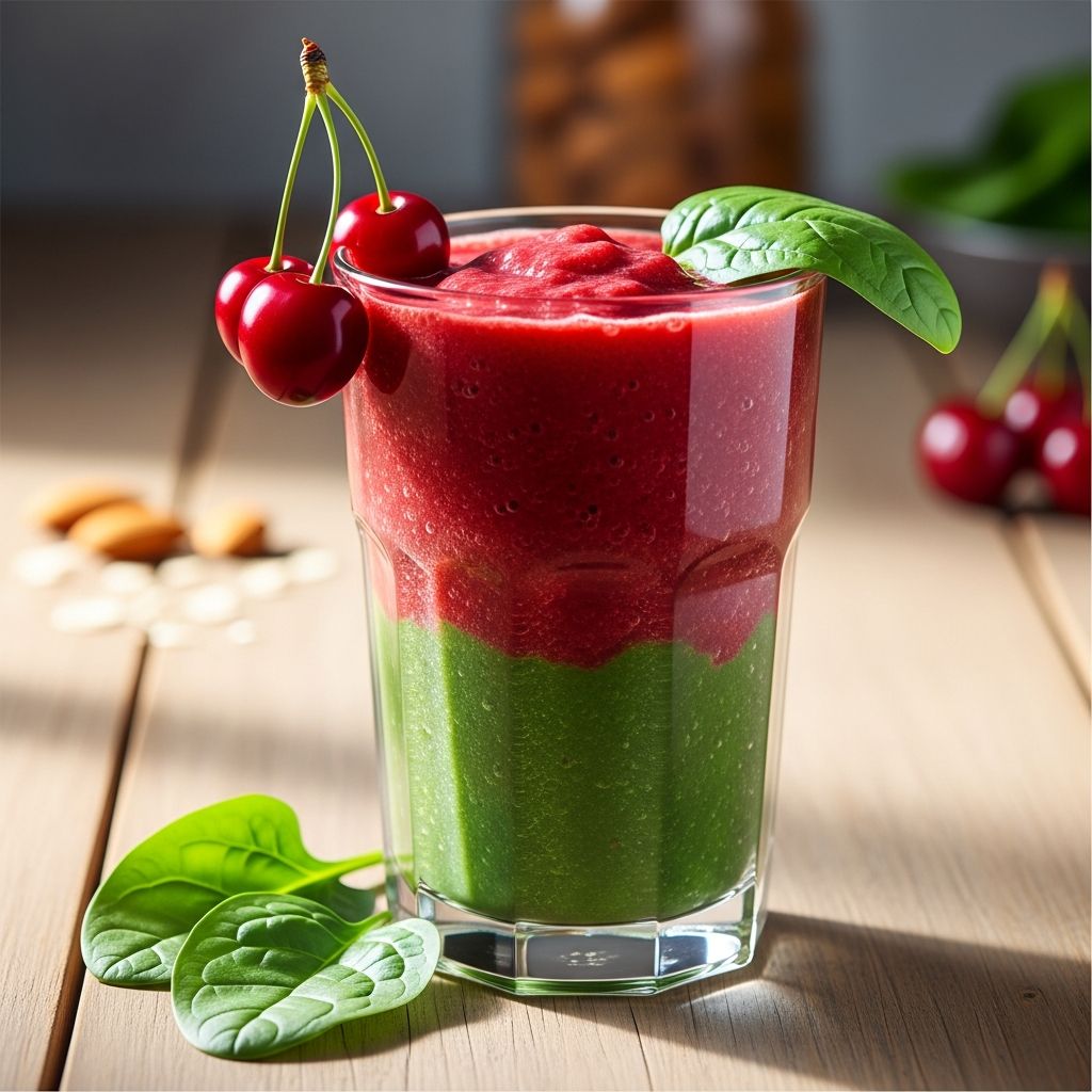 A delicious blend of cherries, spinach, and superfoods to combat inflammation and boost your daily wellness routine.