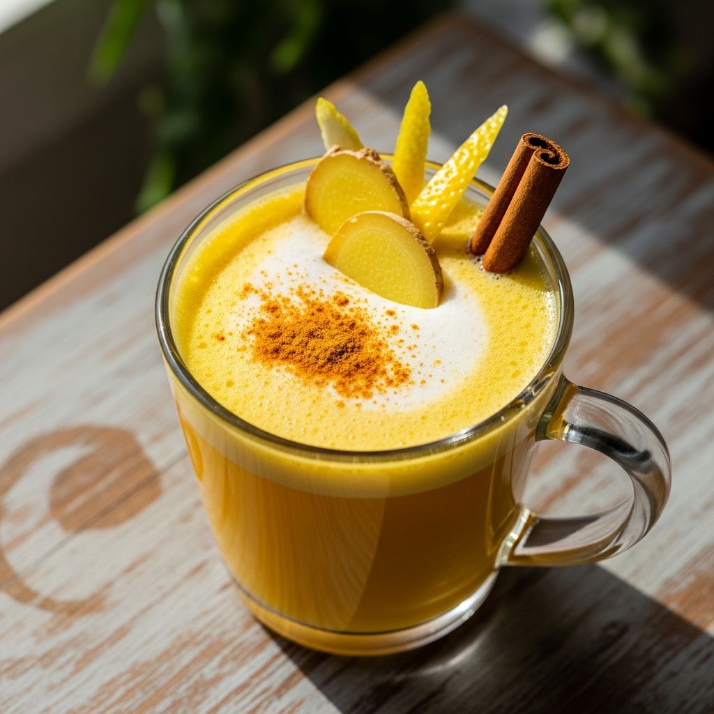 Boost your health with this vibrant golden tonic packed with turmeric, ginger, and green tea for powerful anti-inflammatory benefits.