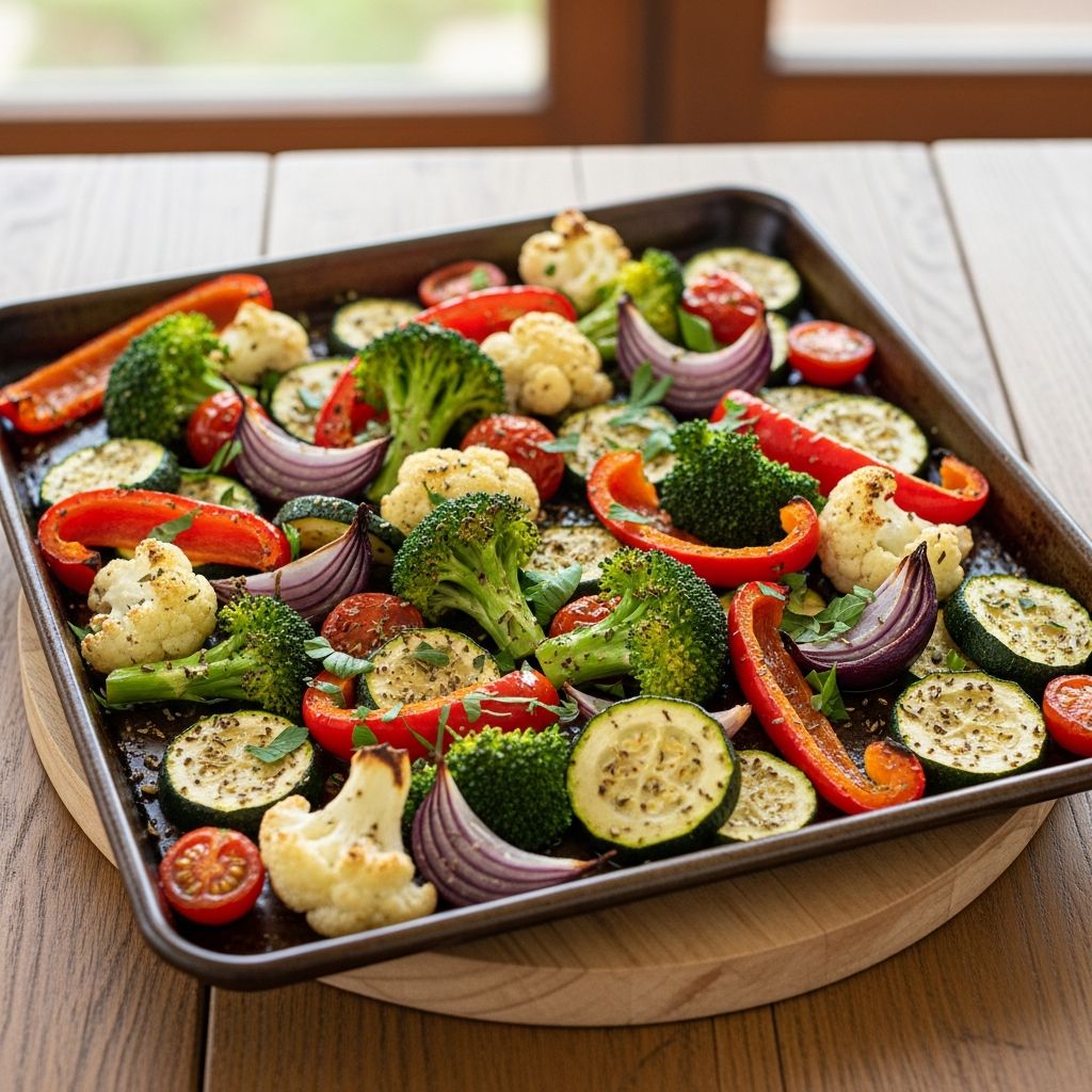 Boost your health with these colorful, anti-inflammatory roasted veggies packed with fiber, antioxidants and delicious flavor in one easy sheet pan.