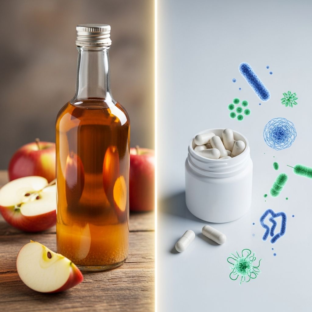 Discover how apple cider vinegar and probiotics compare for gut health, weight loss, blood sugar control, and more in this expert breakdown.