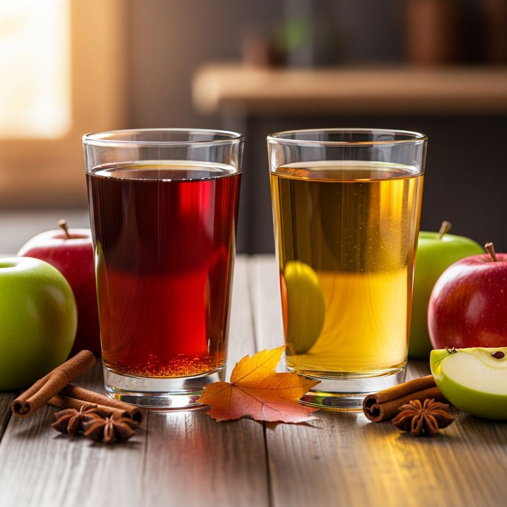 Unpack the differences between apple cider and apple juice: nutrition, health benefits, risks, and smart ways to enjoy both beverages.
