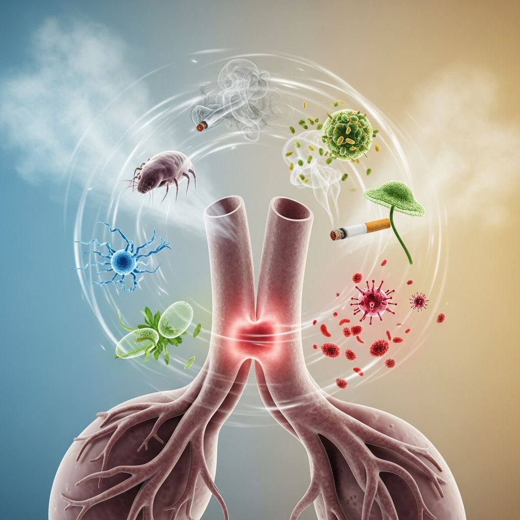 Uncover the genetic, environmental, and lifestyle factors driving asthma development and flare-ups.