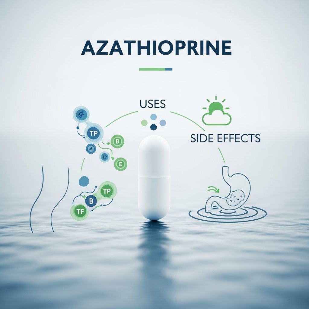 Complete guide to azathioprine: mechanism, dosage, side effects, and monitoring for rheumatoid arthritis and transplant rejection.