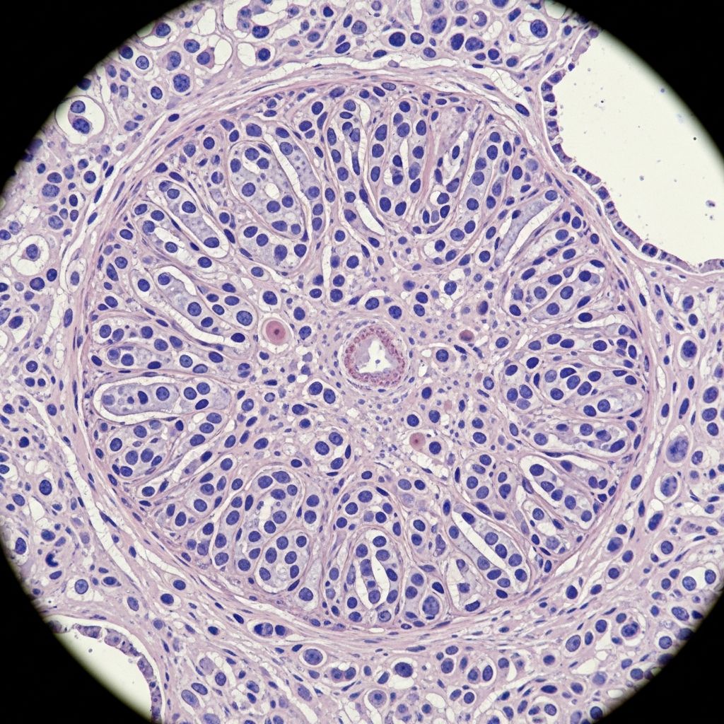 Comprehensive histopathological analysis of basal cell carcinoma, the most common skin cancer, detailing variants, features, and differentials.