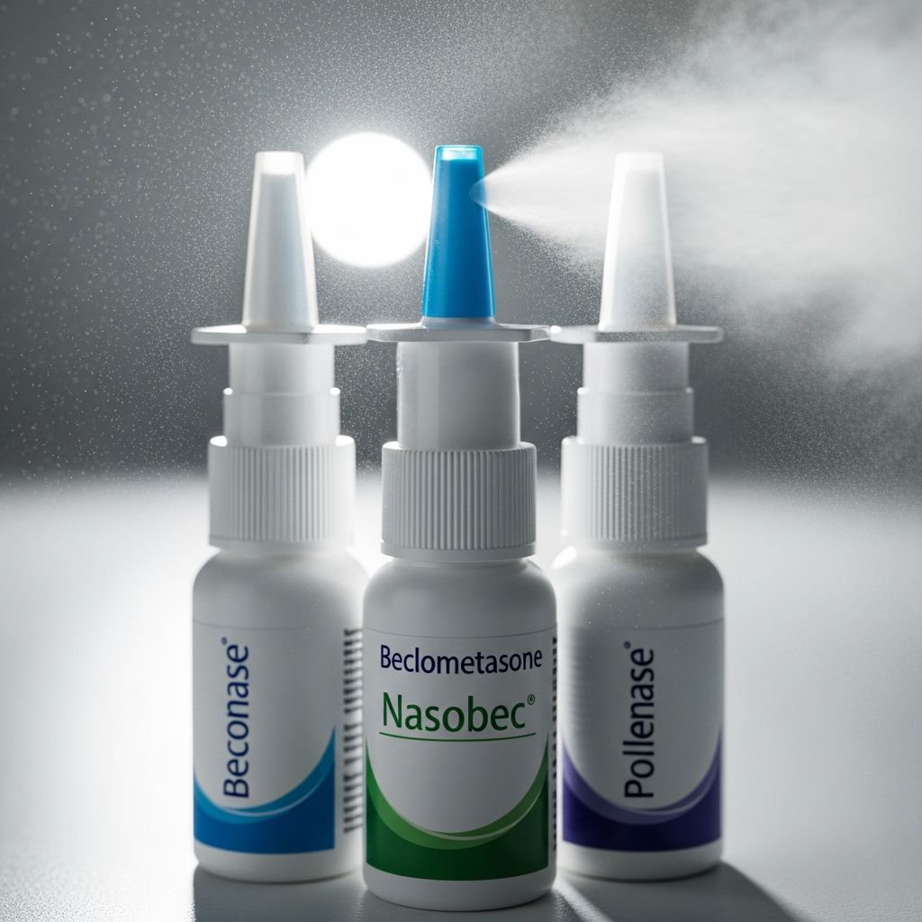 Effective relief from hay fever and rhinitis symptoms with beclometasone nasal spray: usage, dosage, and safety information.