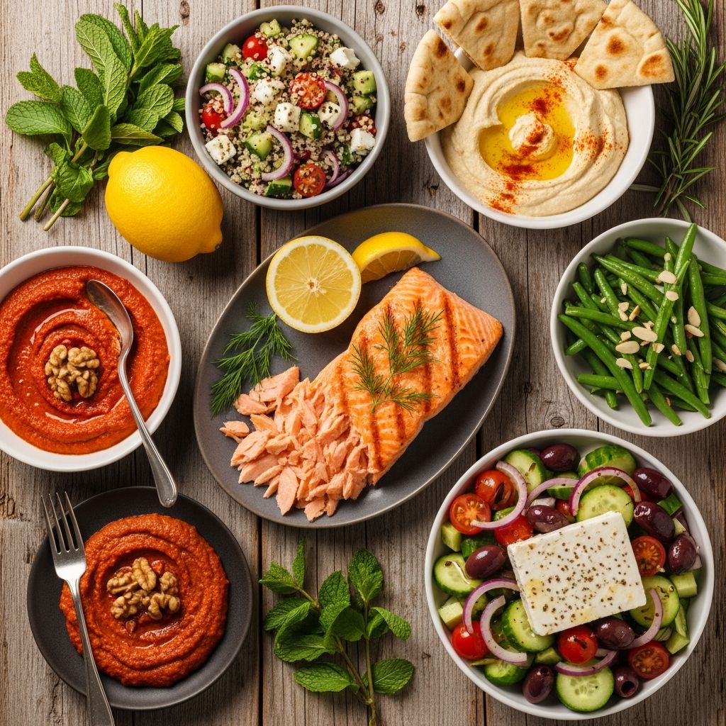 Delicious, heart-healthy Mediterranean dinners ready in 30 minutes or less for busy weeknights.