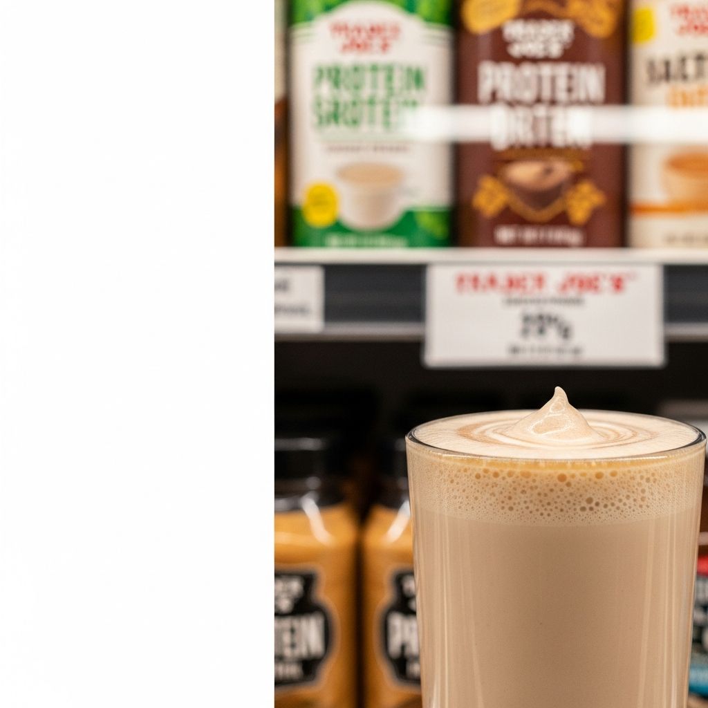 Discover Trader Joe's hidden gem: a creamy, non-dairy protein smoothie packing 23g protein per bottle for post-workout recovery and snacks.